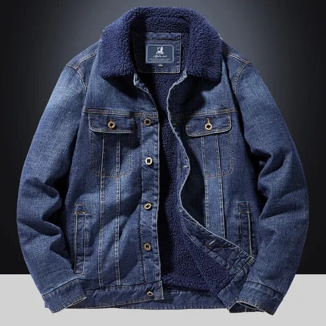 Men Windbreaker Denim Jacket | Streetwear Denim Fur Jacket